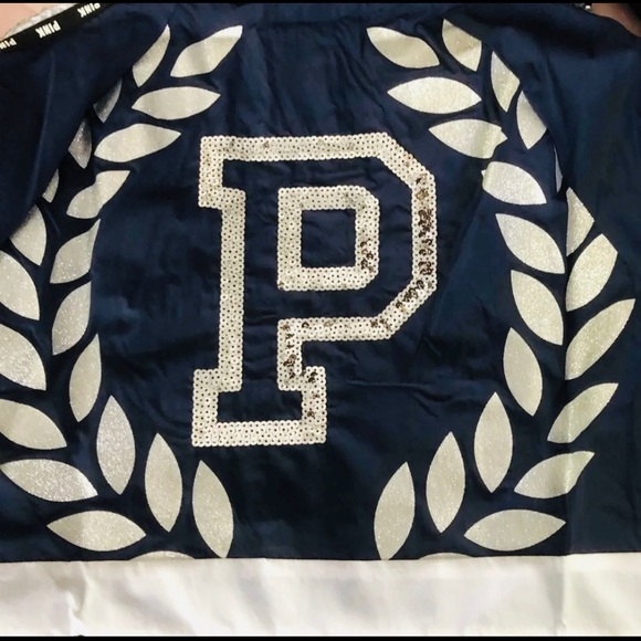 Victoria Secret Pink Windbreaker Bling Anorak Hoodie Jacket Coat Sequence New M - Picture 7 of 14